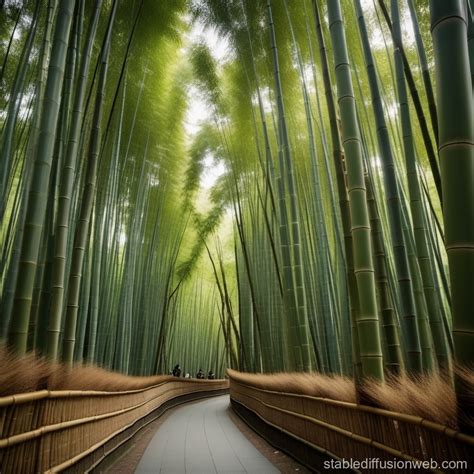 Japanese Temple in Bamboo Forest | Stable Diffusion Online