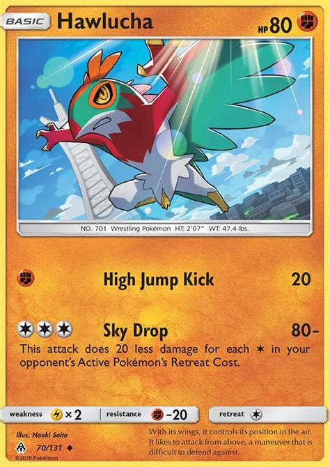 Hawlucha 70 Forbidden Light 2018 Pokemon Card