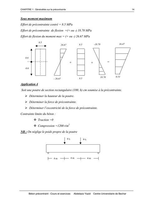 Béton précontraint cours et exercices yazid bechar PDF