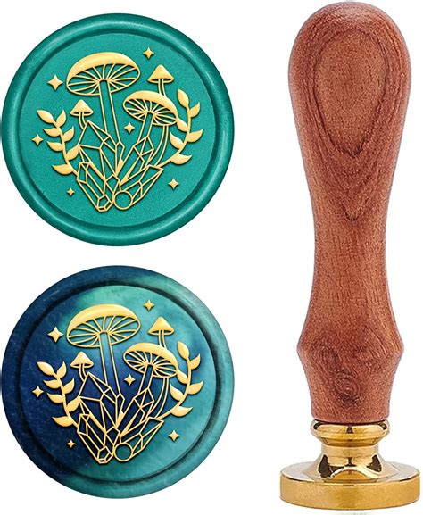 CRASPIRE Wax Seal Stamp Mushroom Vintage Sealing Stamp 25mm Removable