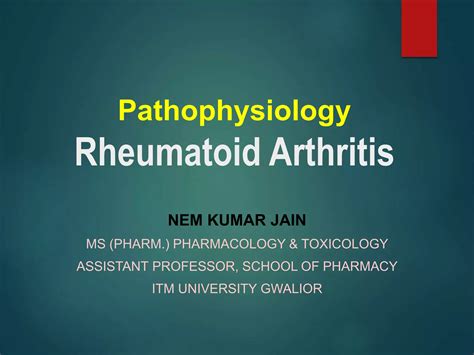 Pathophysiology Of Rheumatoid Arthritis PPT