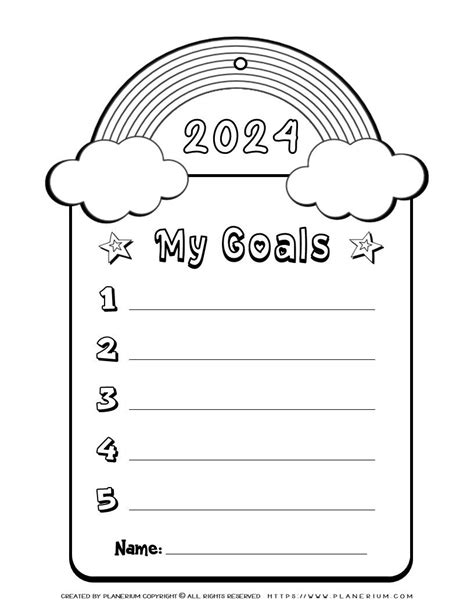 2024 Goal Setting Worksheet New Year Printable Goal Setting