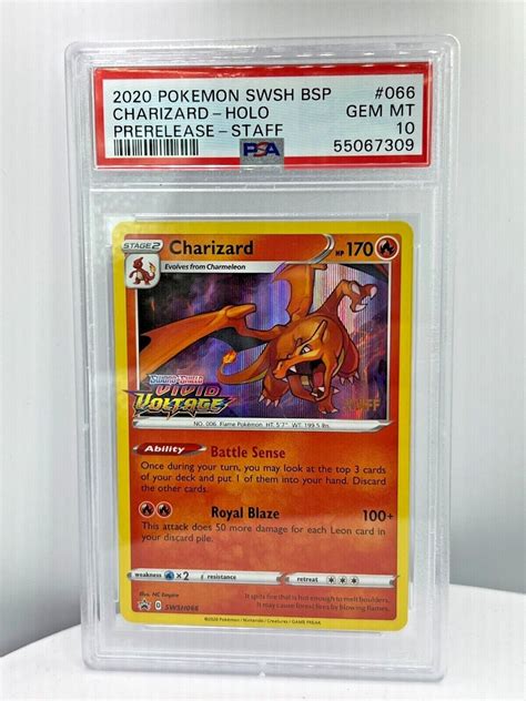 Mavin Psa Gem Mint Pokemon Staff Charizard Prerelease Vivid