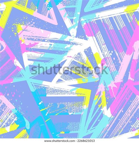 Vector Geometric Neon Pattern Signs On Stock Vector (Royalty Free ...