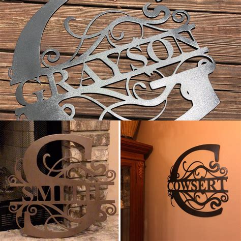 Personalized Metal Monogram Sign Wall Decor - Family Name Sign – Mind Bending Metal Art