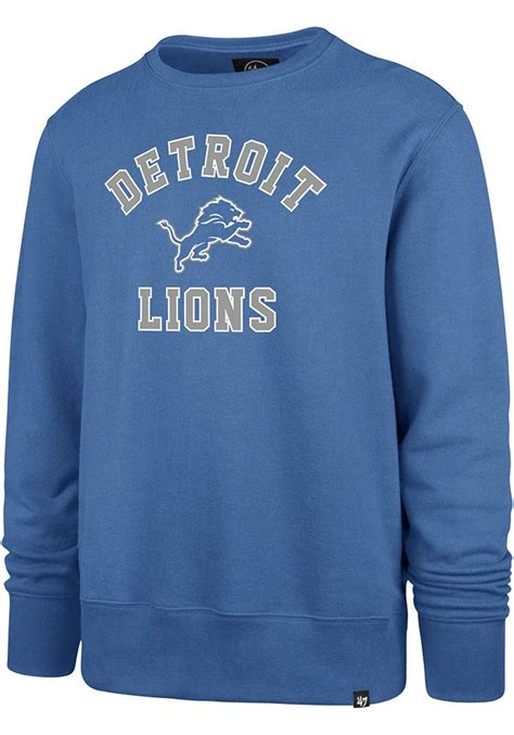 47 Detroit Lions Mens Blue Varsity Arch Long Sleeve Fashion Sweatshirt