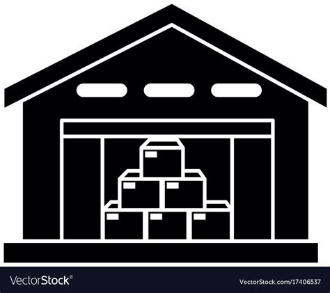 Warehouse building isolated icon Royalty Free Vector Image