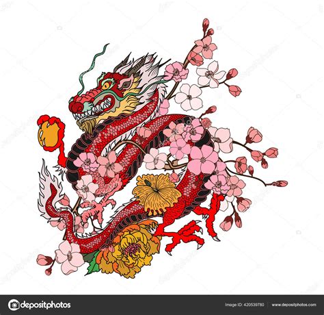 Hand Drawn Dragon Tattoo Coloring Book Japanese Style Japanese Old Stock Vector By ©umami1431