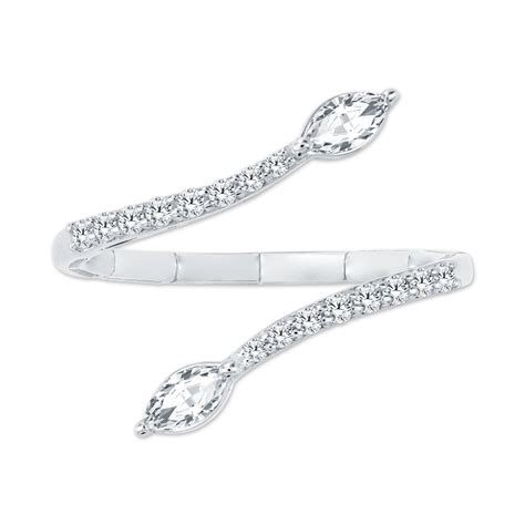 Marquise Cut Open Cuff Diamond Ring, Bypass Diamond Engagement Ring