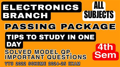 ELECTRONICS BRANCH 4TH SEM ALL SUBJECTS PASSING PACKAGE SOLVED MODEL