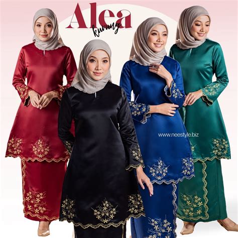 Neestyle Alea Plus Size Baju Kurung Sulam Moden Baju Kurung Tunang