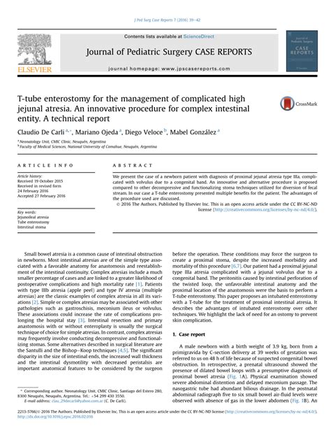 (PDF) T-tube enterostomy for the management of complicated high jejunal ...