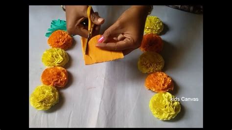 How To Make Marigold Flowers With Crepe Paper L Paper Craft Ideas L