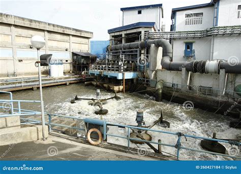 sump pit  operation   water treatment facility stock photo image