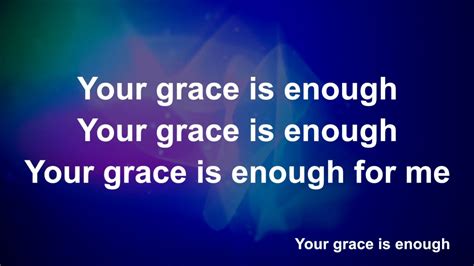 Your Grace Is Enough Lyric Video With Vocals Youtube