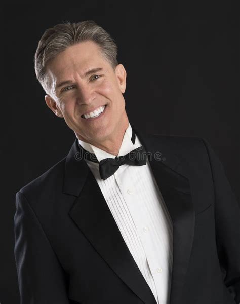 Portrait Of Handsome Man In Tuxedo Smiling Stock Photo Image Of