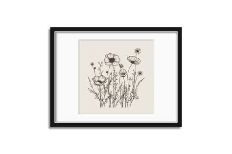 Wild Flowers Line-art Clipart for Personal and Commercial Use Instant Download - Etsy