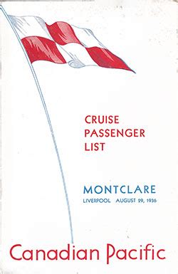 SS Montclare Passenger Lists GG Archives