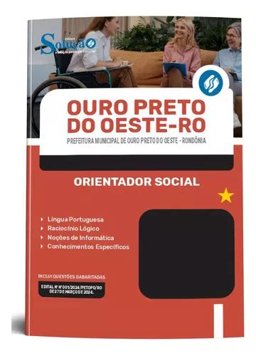 Apostila Ouro Preto Do Oeste Ro 2024 Orientador Social Editora