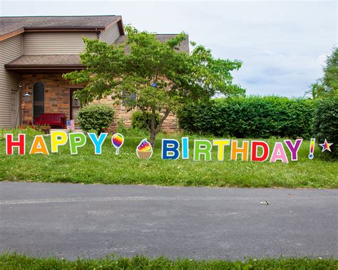 Happy Birthday Lawn Decorations Birthday Decorations Large Etsy