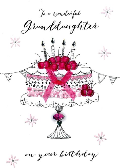 Wonderul Granddaughter Birthday Embellished Greeting Card Joie De Vivre