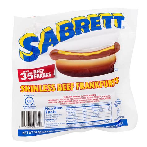 Sabrett Skinless Beef Frankfurters 35 Ct Sabrett Hot Dogs