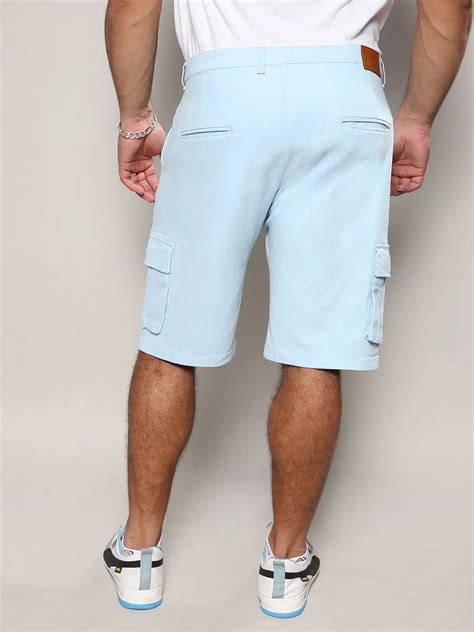 Plus Size Light Blue Cargo Shorts Sizes 38 44 Instafab Plus