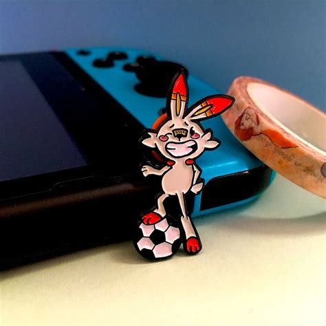 Scorbunny Pokemon Starter Enamel Pin Cute Soccer Ball Christmas Card