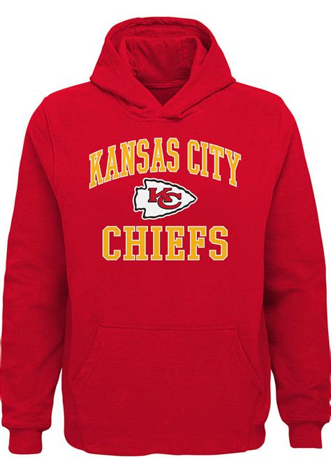 Kansas City Chiefs Youth Red 1 Design Long Sleeve Hoodie