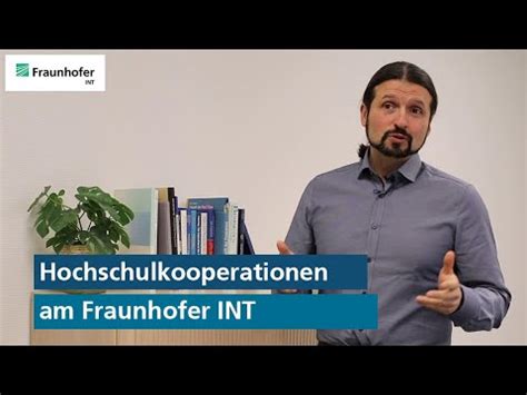 Hochschulkooperationen Am Fraunhofer Int Youtube