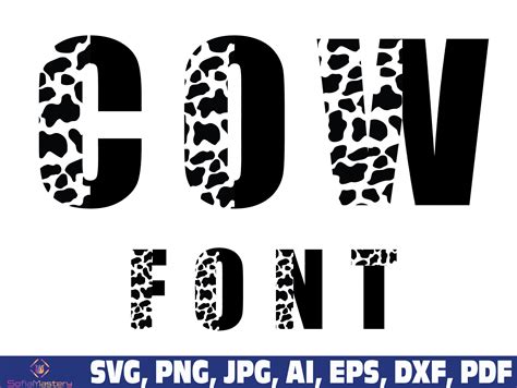 Cow Print Font Svg Cow Pattern Half Print Font Letters Alphabet Svg