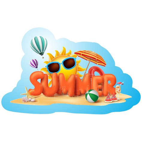 Vibrant High Quality Summer On The Beach Stickers