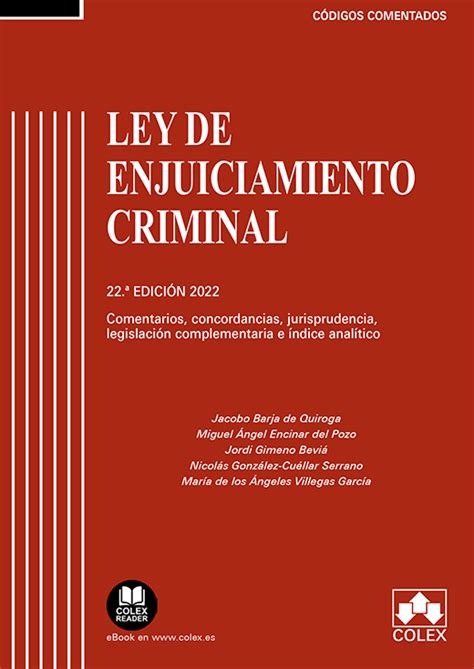 Ley De Enjuiciamiento Criminal Código Comentado Librotea