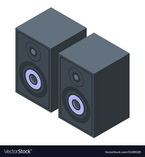 Musical Speaker Icon Isometric Style Royalty Free Vector