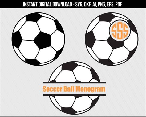 Soccerball Svg Soccer Ball Monogram Frame Svg Cut Files Etsy