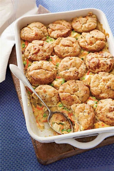 Chicken Pot Pie With Bacon And Cheddar Biscuits Recipe