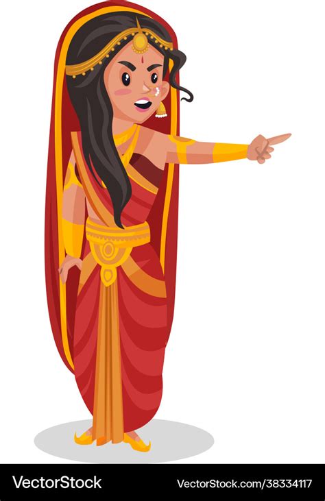 Draupadi Cartoon Character Royalty Free Vector Image