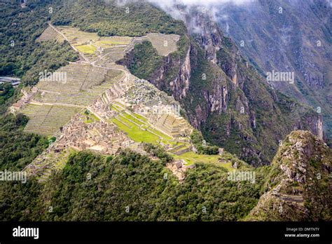 View Of The Lost Incan City Of Machu Picchu Near Cusco Peru Stock