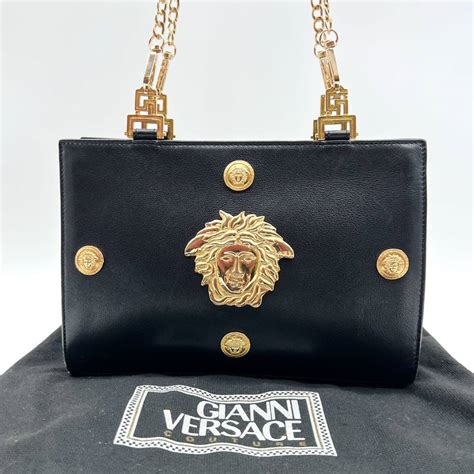 【やや傷や汚れあり】《超稀品》gianni Versace ジャンニヴェルサーチ メデューサ レザー クラッチバッグ セカンドバッグ