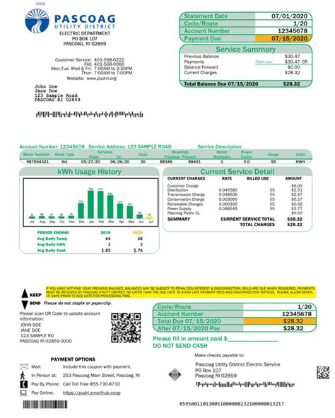 Reading Your Electric Bill Pascoag Utility District