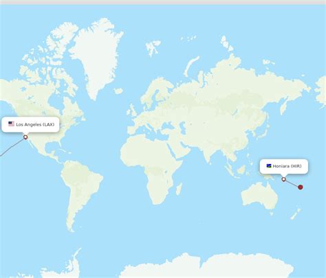 All Flight Routes From Los Angeles To Honiara LAX To HIR Flight Routes