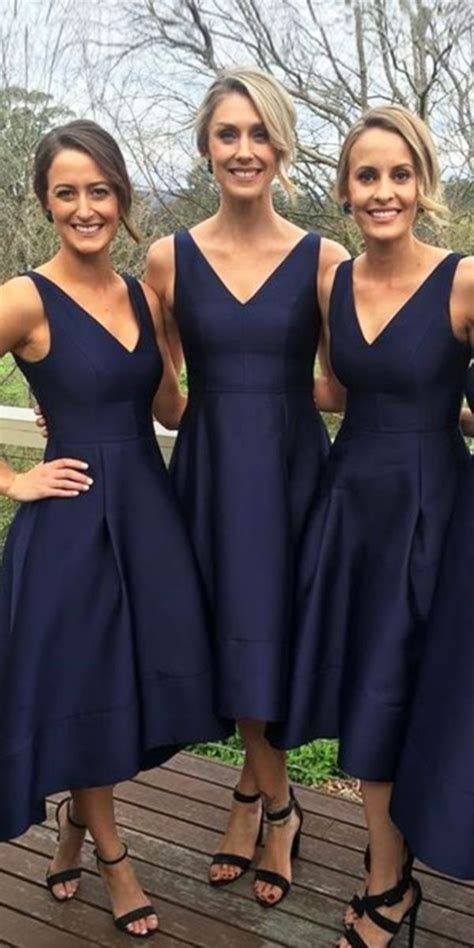 Navy Bridesmaid Dresses 15 Ideas For Your Girls Tea Length