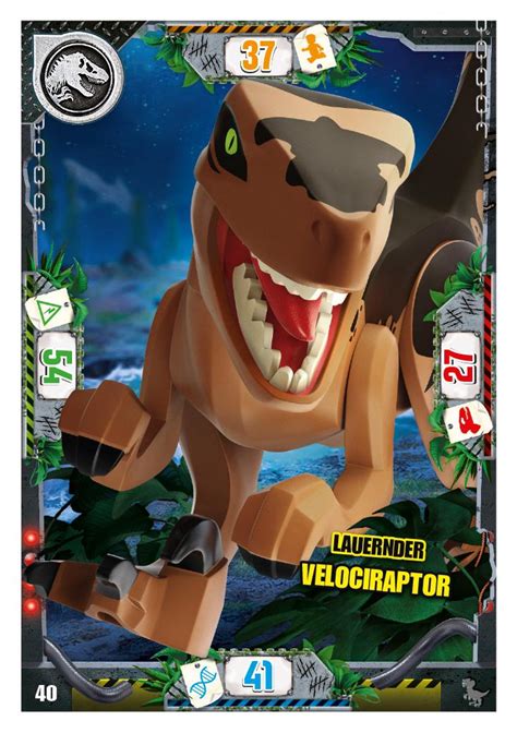 Nummer 040 I Lauernder Velociraptor I LEGO Jurassic World TCG 3 Blue