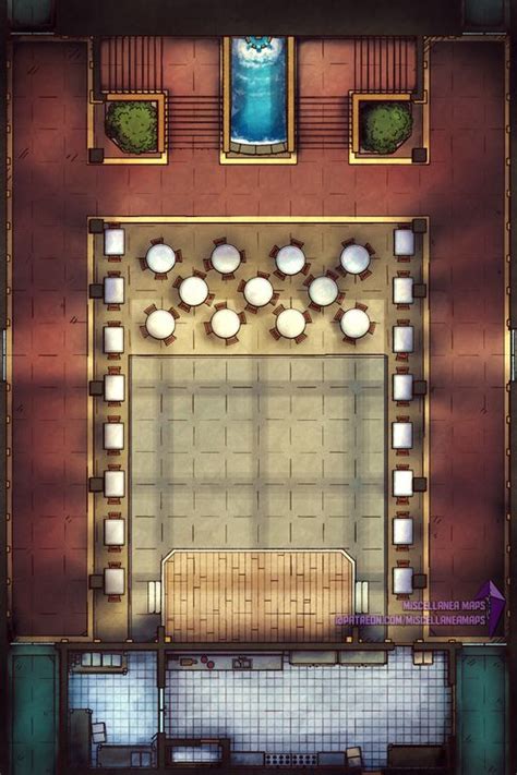 The Grand Hall (16x24) : battlemaps | Fantasy city map, Dnd world map ...