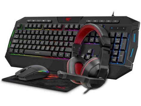 Bundle Gaming HAVIT KB501CM Teclado Rato Auscultadores Tapete