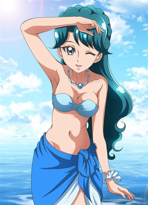 Safebooru Girl Bikini Bikini Top Blue Eyes Blue Hair Go Princess