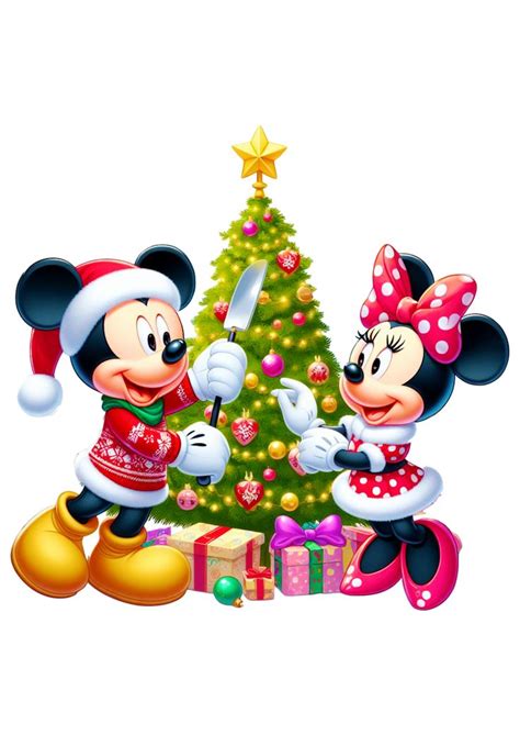 Mickey E Minnie Especial De Natal Disney Imagem Fundo Transparente