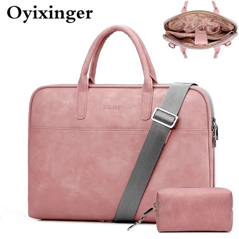 Bolso de cuero para ordenador portátil para mujer bolsa de ordenador