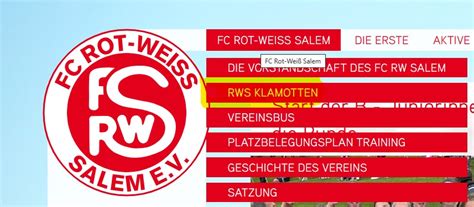 SG und RWS Trainingsklamotten Willkommen beim FC Rot Weiß Salem