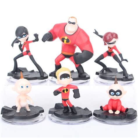 6Pcs/Set Super Man The Incredibles 2 Action Figures Mr. Incredibles Dash Parr Jack Parr ...